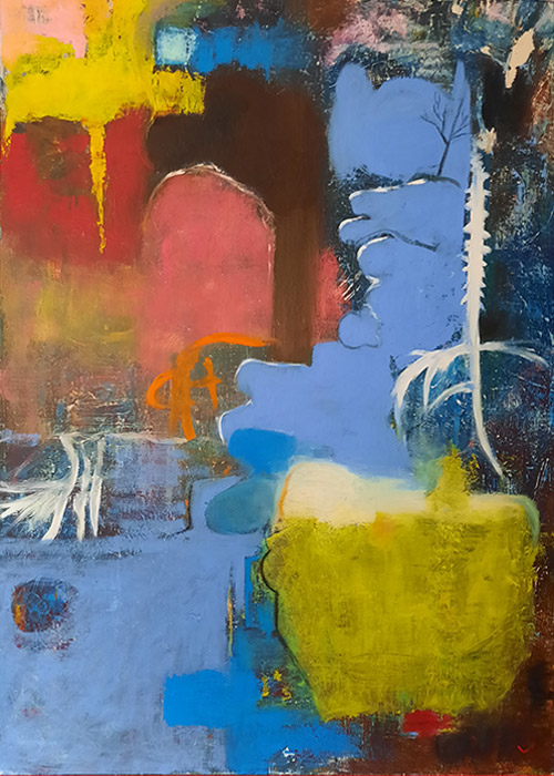 «O.T.», 2025, Oel auf Jute, 150 x 110 cm.